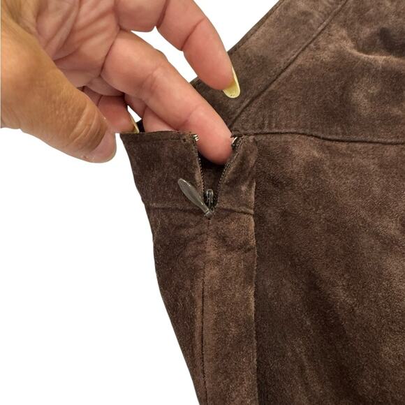 KATE HILL Brown Leather Pencil Skirt size 8 - Picture 10 of 11